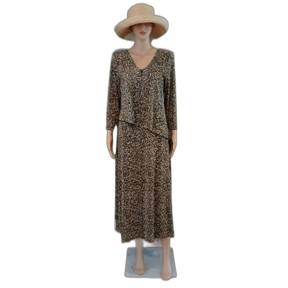 connected apparel Dresses & Skirts - Vintage Maxi Dress Tiered Size 12 Retro Casual Church Modest Business Career USA